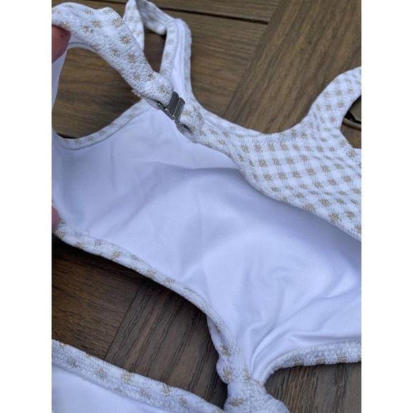 Solid and striped The Bailey Lurex Gingham one piece bathing suit S - Picture 9 of 9
